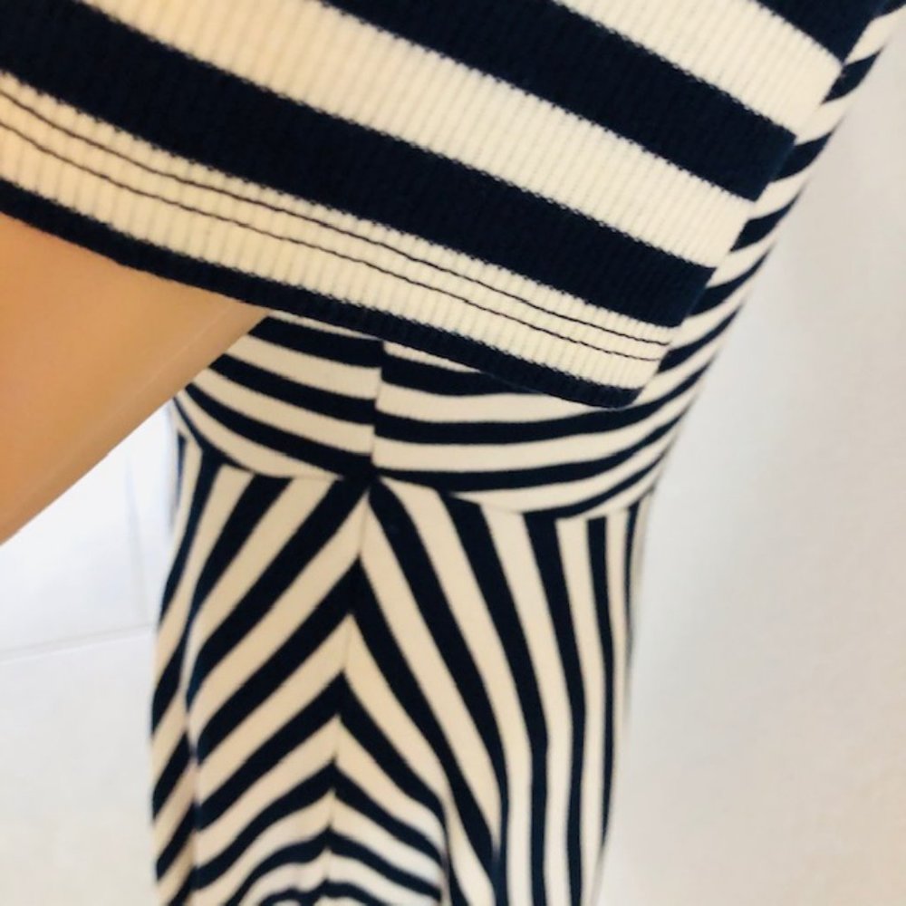 Soft Surroundings Black & White Striped Midi Dress - Picture 5 of 8